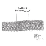 Sarella 8"H x 32.5"W 7-Light Crystal Linear Chandelier in Antique