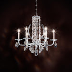 Sarella Chandelier, 6-Light, Antique Silver, Clear Heritage Crystal, 24.5"W (RS8306N-48H 1HWUW5)