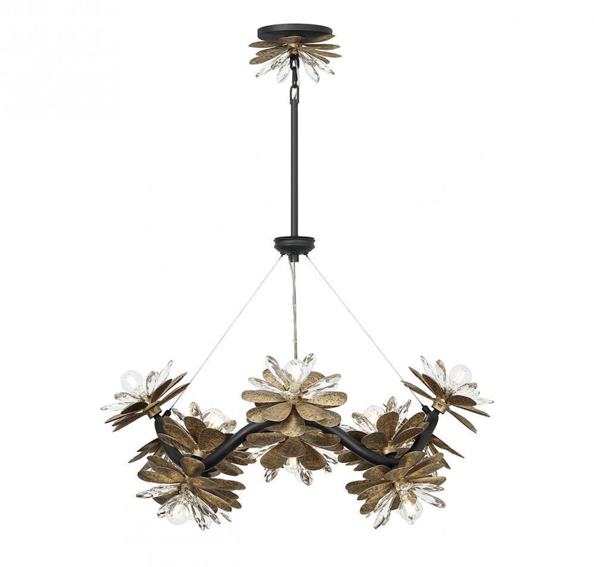 Luna Chandelier, 15-Light, Matte Black, 45"W (1-1868-15-89 ALVNX)