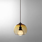 Semi Globe Electroplated Glass Metal LED Nordic Pendant Lighting