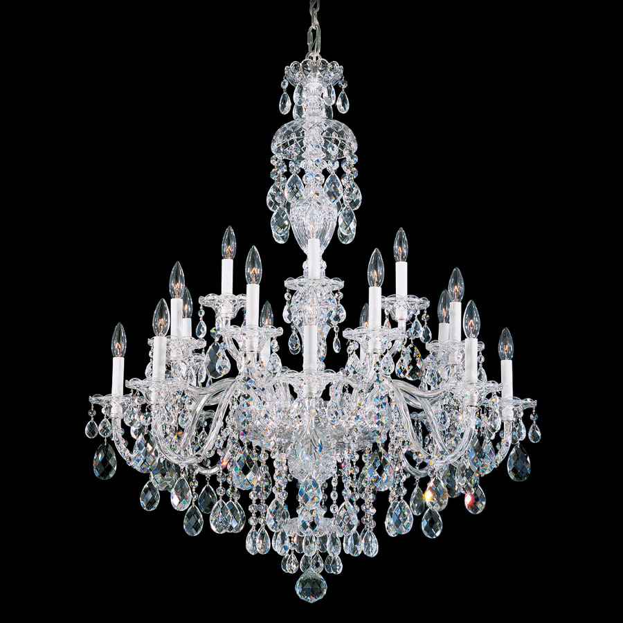 Sterling 20 Light 34" Wide Crystal Chandelier with Clear Swarovski Heritage Crystals