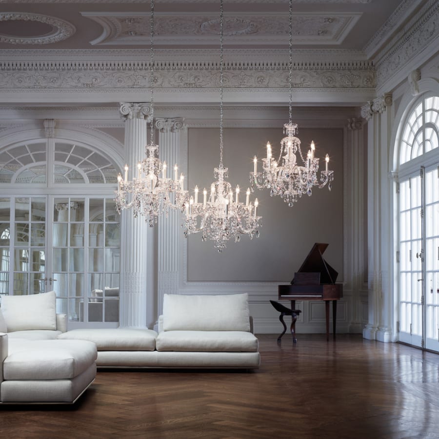 Sterling 20 Light 34" Wide Crystal Chandelier with Clear Swarovski Heritage Crystals