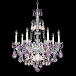 Hamilton 7 Light 24" Wide Crystal Chandelier with Amethyst Rock Crystals