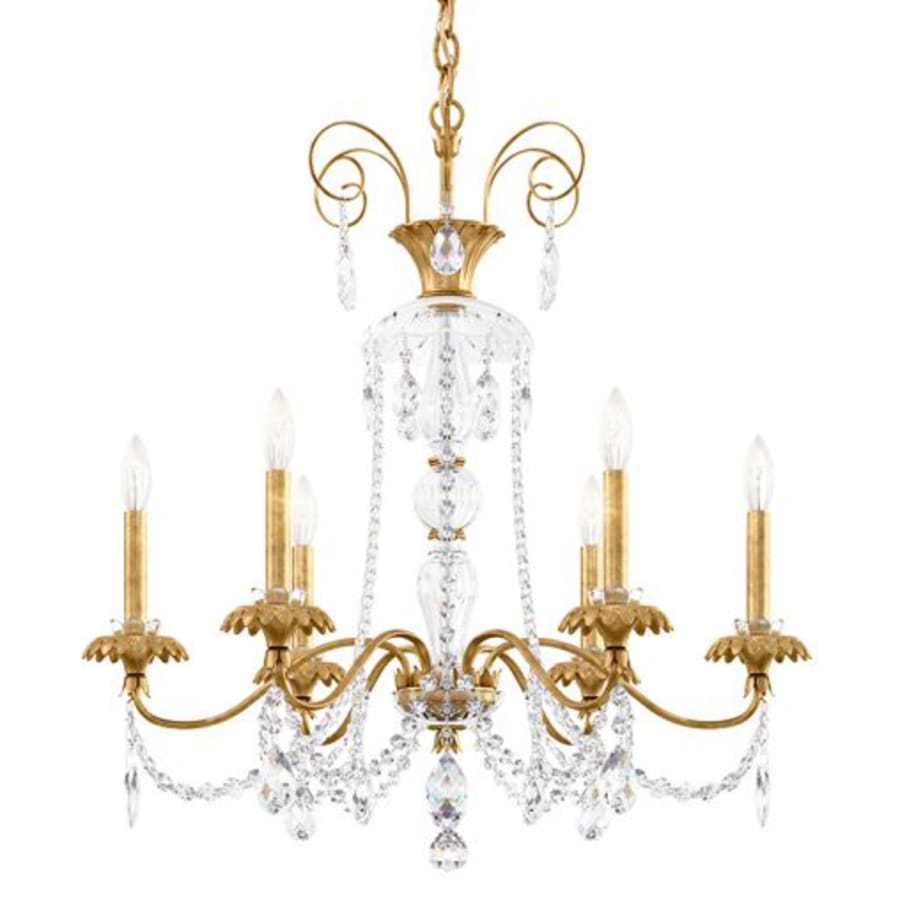 Helenia 6 Light 28" Wide Crystal Chandelier with Clear Heritage Crystal Accents