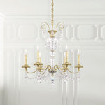 Helenia 6 Light 28" Wide Crystal Chandelier with Clear Heritage Crystal Accents