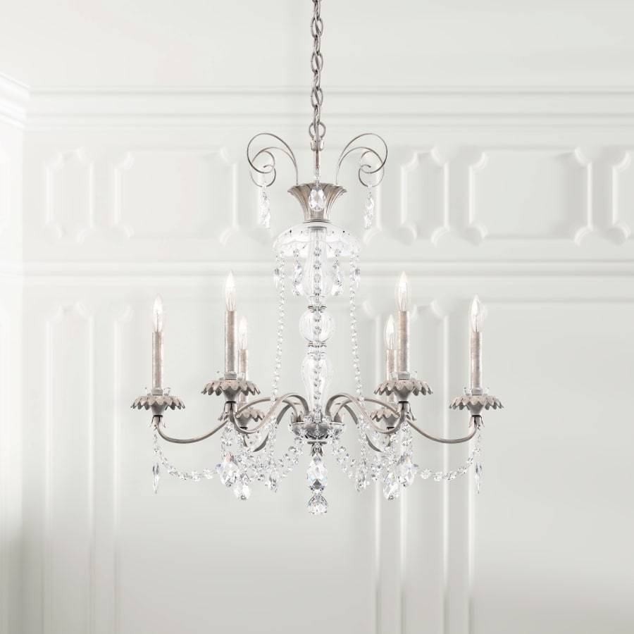 Helenia 6 Light 28" Wide Crystal Chandelier with Clear Heritage Crystal Accents