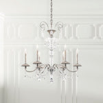 Helenia 6 Light 28" Wide Crystal Chandelier with Clear Heritage Crystal Accents