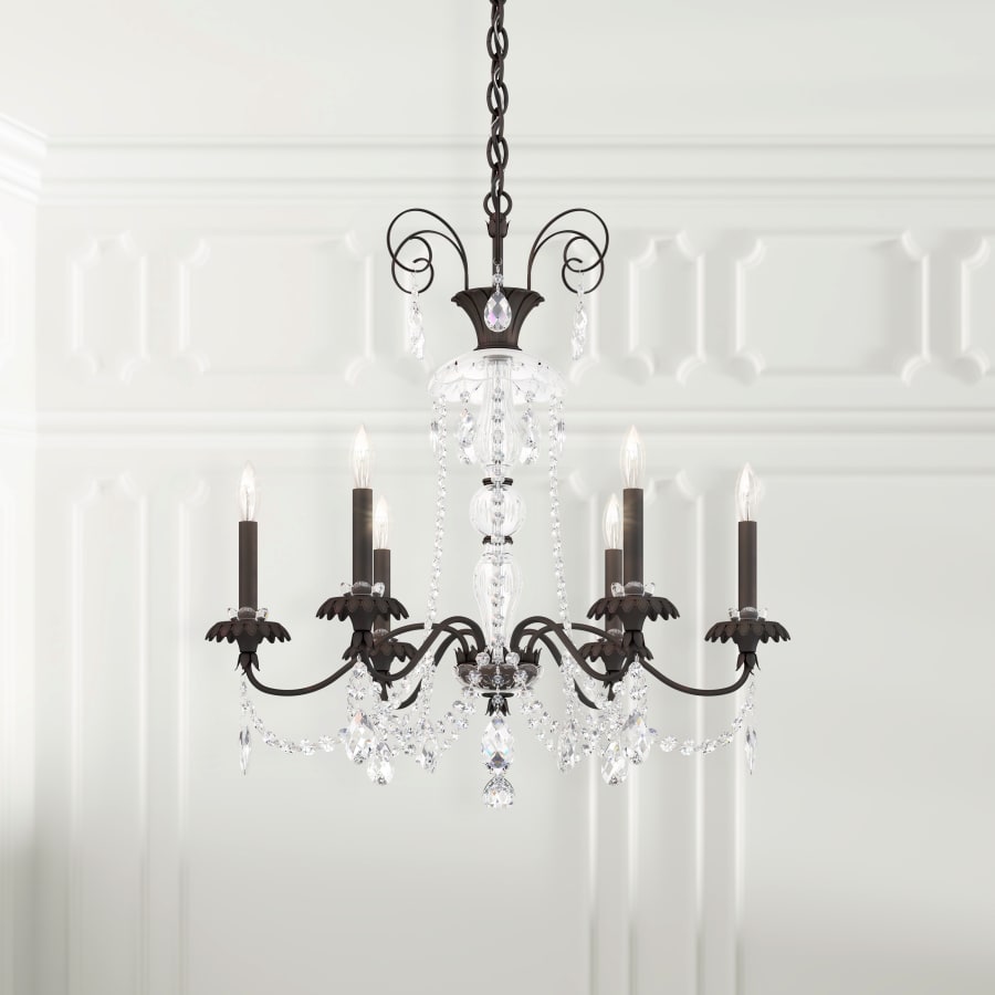 Helenia 6 Light 28" Wide Crystal Chandelier with Clear Heritage Crystal Accents