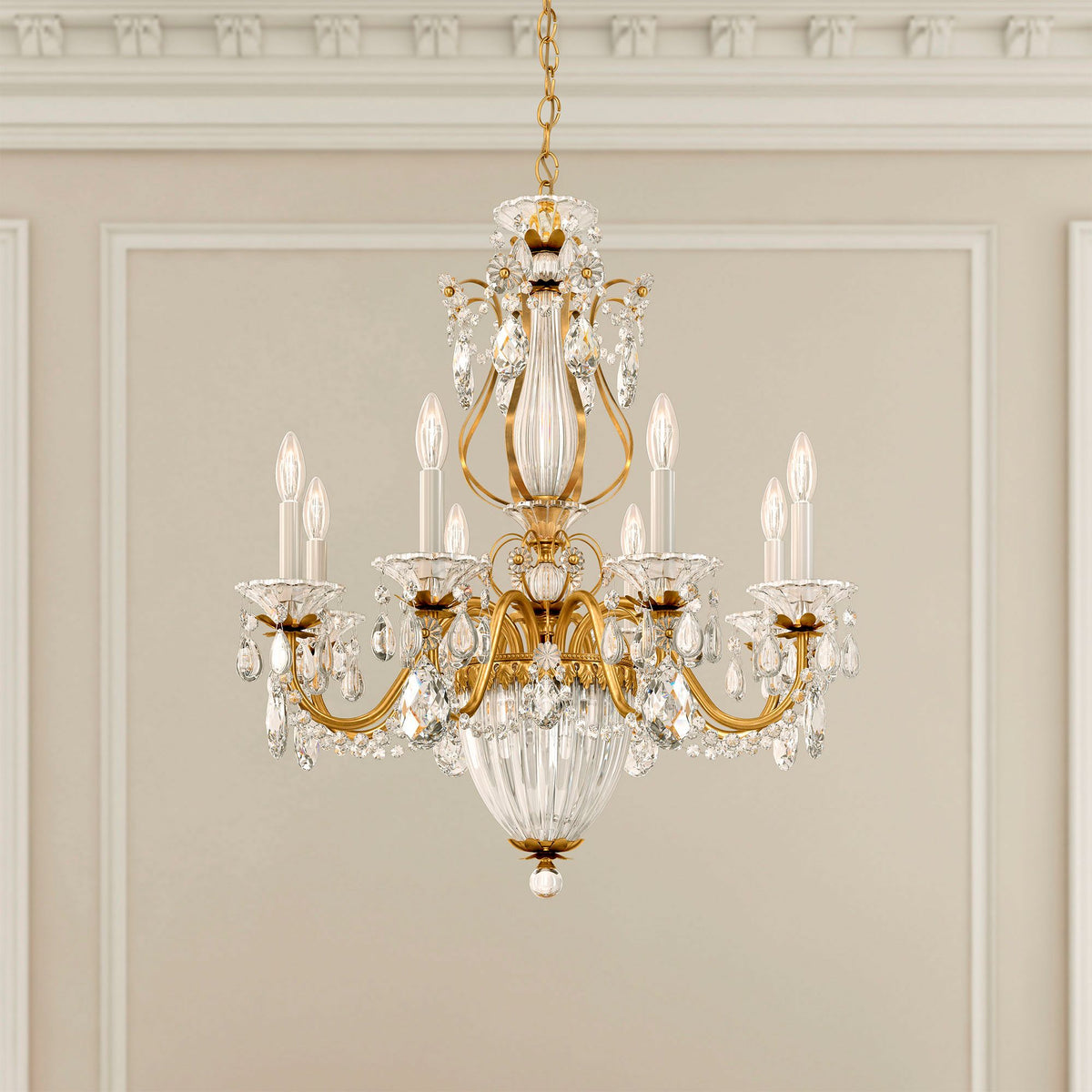 Schonbek Bagatelle 26" Traditional Heirloom Gold Crystal Chandelier