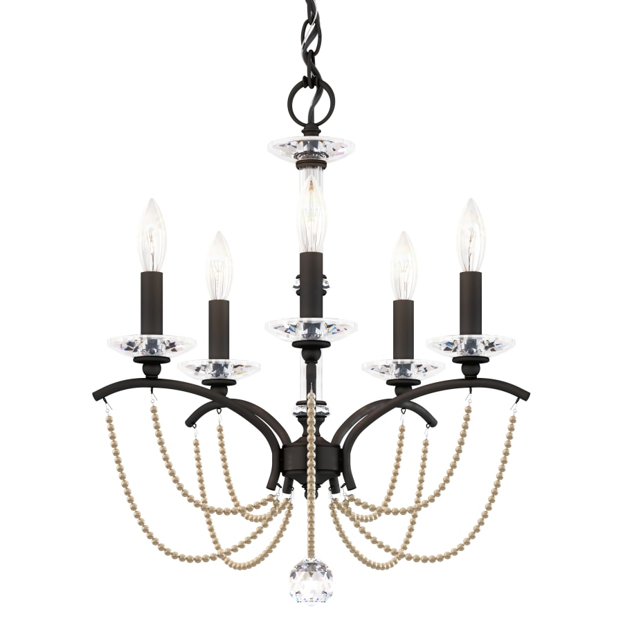 Priscilla 5 Light 18" Wide Crystal Chandelier with Bronze Pearl Beads