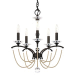 Priscilla 5 Light 18" Wide Crystal Chandelier with Bronze Pearl Beads