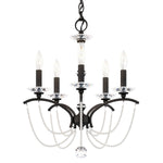 Priscilla 5 Light 18" Wide Crystal Chandelier with White Pearl Beads