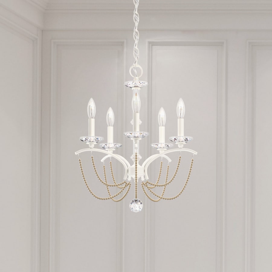 Priscilla 5 Light 18" Wide Crystal Chandelier with Bronze Pearl Beads
