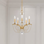 Priscilla 5 Light 18" Wide Crystal Chandelier with Bronze Pearl Beads