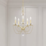 Priscilla 5 Light 18" Wide Crystal Chandelier with Bronze Pearl Beads