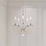 Priscilla 5 Light 18" Wide Crystal Chandelier with Bronze Pearl Beads