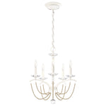 Priscilla 5 Light 18" Wide Crystal Chandelier with Bronze Pearl Beads