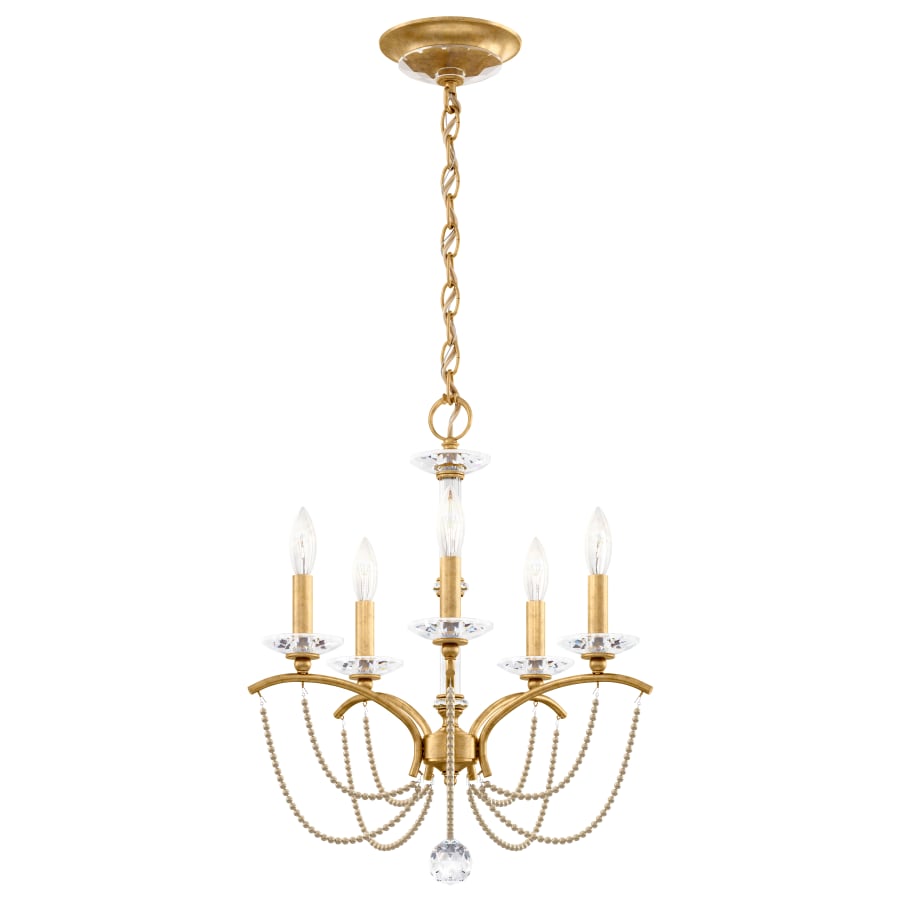 Priscilla 5 Light 18" Wide Crystal Chandelier with Bronze Pearl Beads