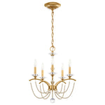 Priscilla 5 Light 18" Wide Crystal Chandelier with Bronze Pearl Beads