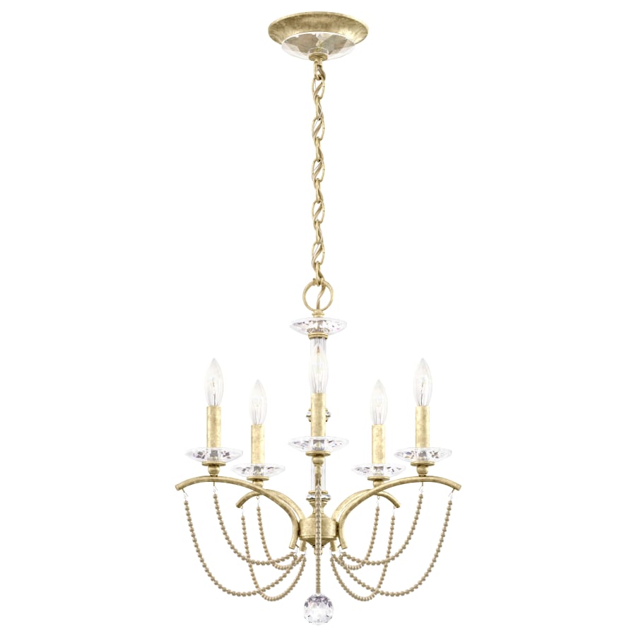 Priscilla 5 Light 18" Wide Crystal Chandelier with Bronze Pearl Beads