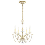 Priscilla 5 Light 18" Wide Crystal Chandelier with Bronze Pearl Beads