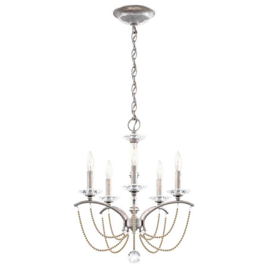 Priscilla 5 Light 18" Wide Crystal Chandelier with Bronze Pearl Beads
