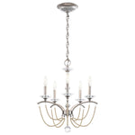 Priscilla 5 Light 18" Wide Crystal Chandelier with Bronze Pearl Beads