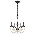 Priscilla 5 Light 18" Wide Crystal Chandelier with Bronze Pearl Beads