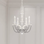 Priscilla 5 Light 18" Wide Crystal Chandelier with Dark Grey Pearl Beads