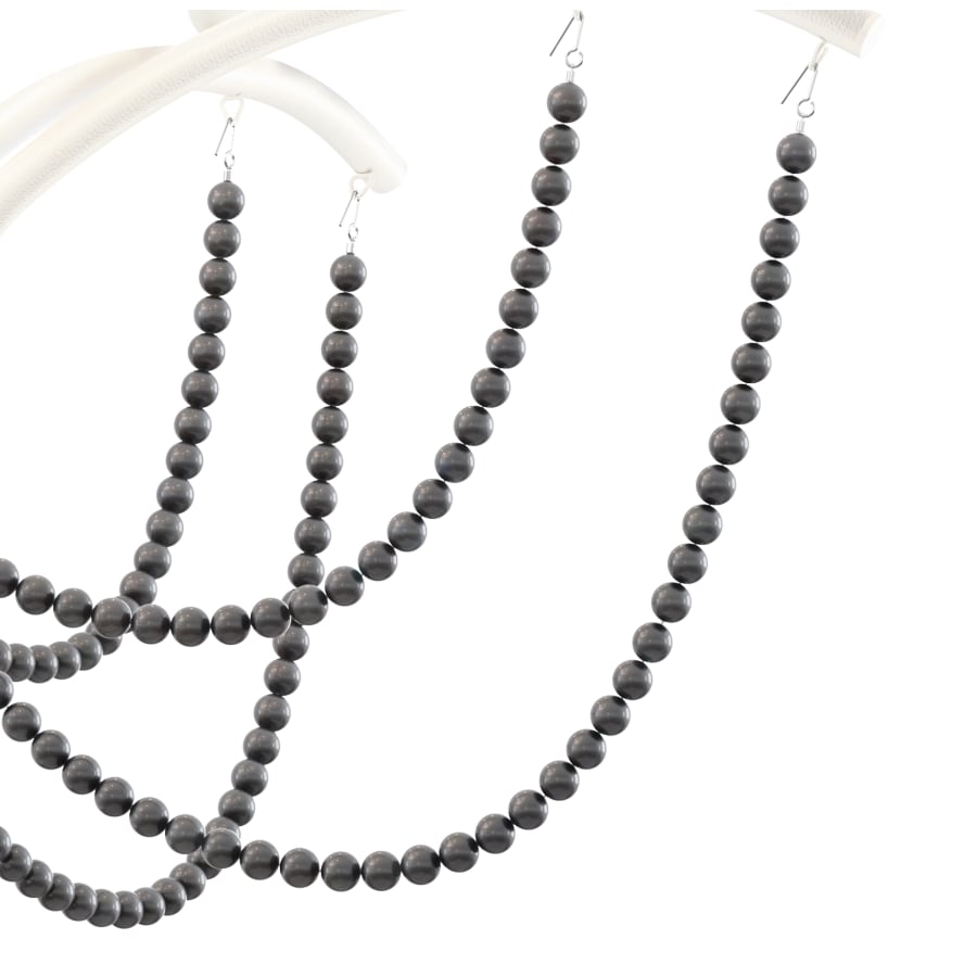 Priscilla 5 Light 18" Wide Crystal Chandelier with Dark Grey Pearl Beads