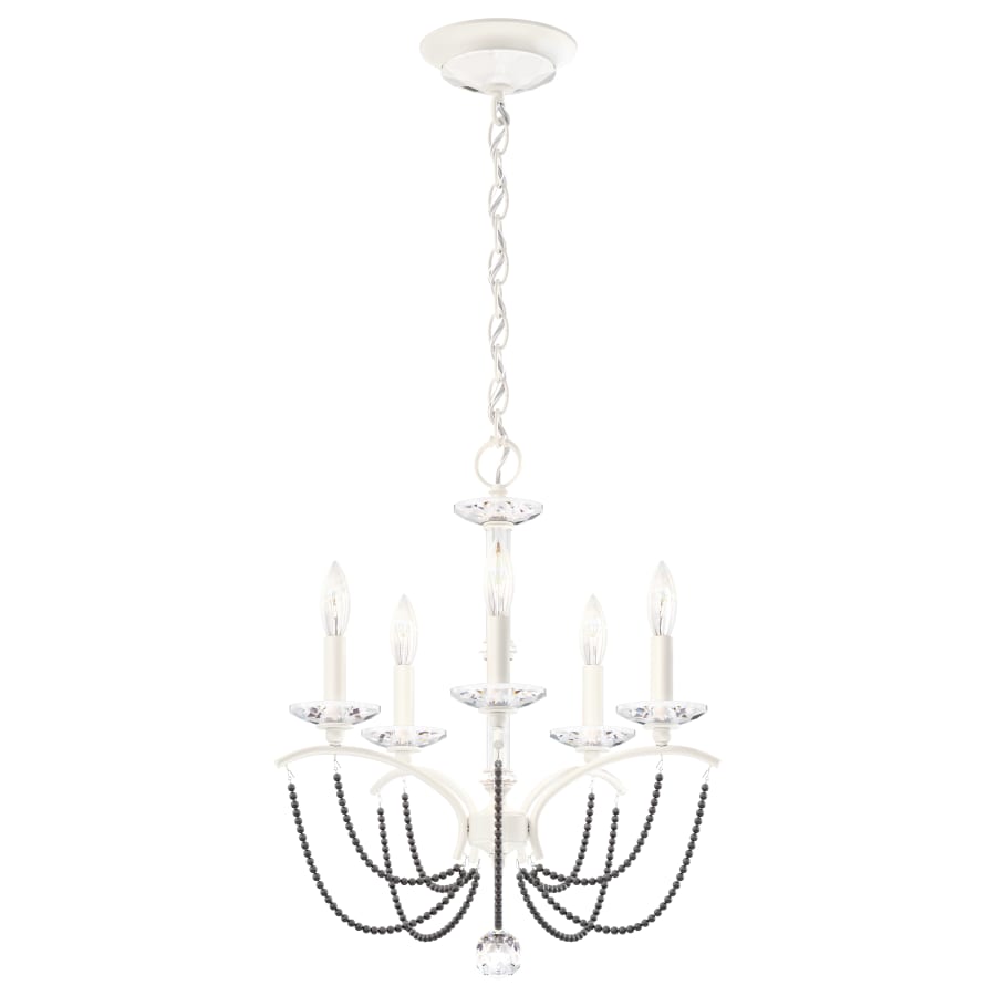 Priscilla 5 Light 18" Wide Crystal Chandelier with Dark Grey Pearl Beads