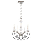 Priscilla 5 Light 18" Wide Crystal Chandelier with Dark Grey Pearl Beads