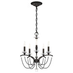 Priscilla 5 Light 18" Wide Crystal Chandelier with Dark Grey Pearl Beads