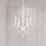 Priscilla 5 Light 18" Wide Crystal Chandelier with White Pearl Beads