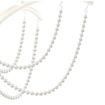 Priscilla 5 Light 18" Wide Crystal Chandelier with White Pearl Beads