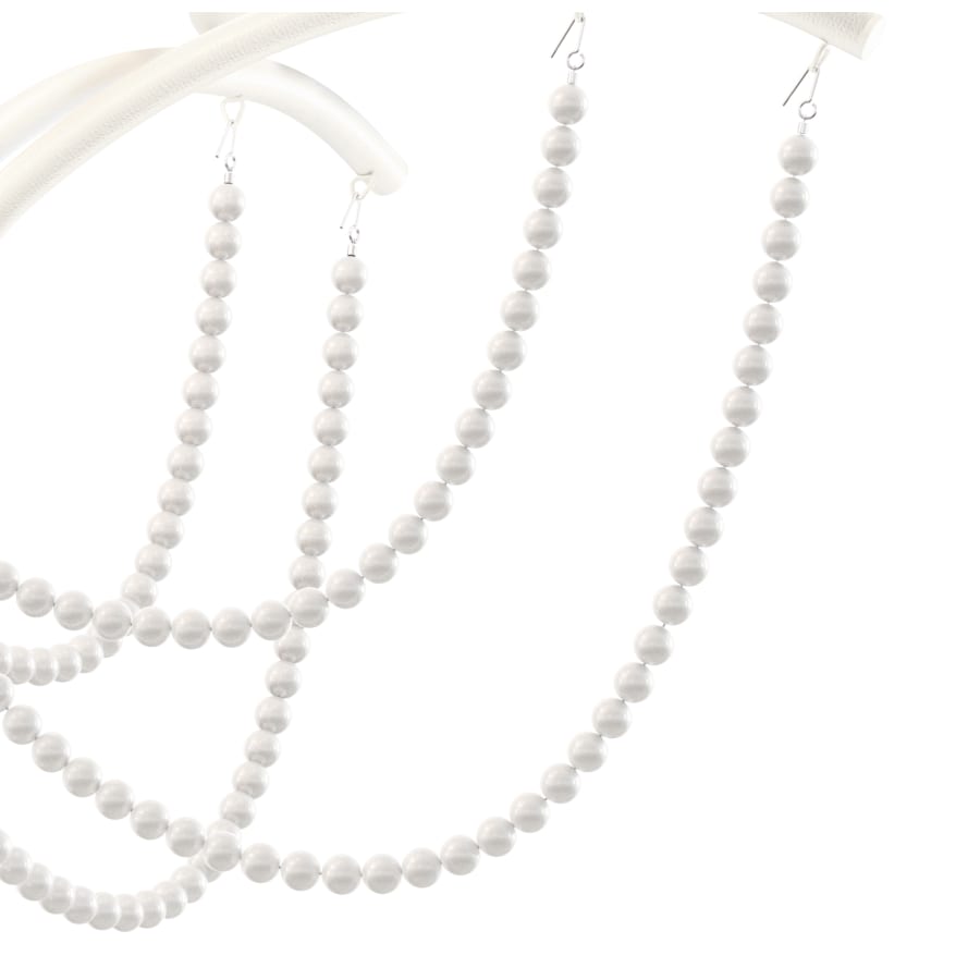 Priscilla 5 Light 18" Wide Crystal Chandelier with White Pearl Beads