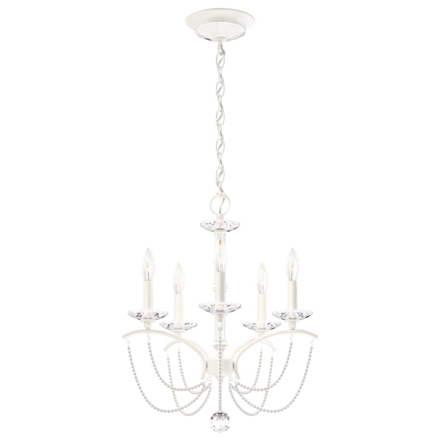 Priscilla 5 Light 18" Wide Crystal Chandelier with White Pearl Beads