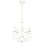 Priscilla 5 Light 18" Wide Crystal Chandelier with White Pearl Beads