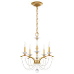 Priscilla 5 Light 18" Wide Crystal Chandelier with White Pearl Beads