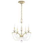 Priscilla 5 Light 18" Wide Crystal Chandelier with White Pearl Beads