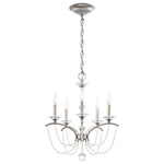 Priscilla 5 Light 18" Wide Crystal Chandelier with White Pearl Beads
