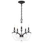 Priscilla 5 Light 18" Wide Crystal Chandelier with White Pearl Beads