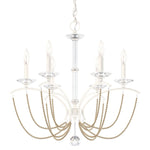 Priscilla 6 Light 24" Wide Crystal Chandelier with Bronze Pearl Beads