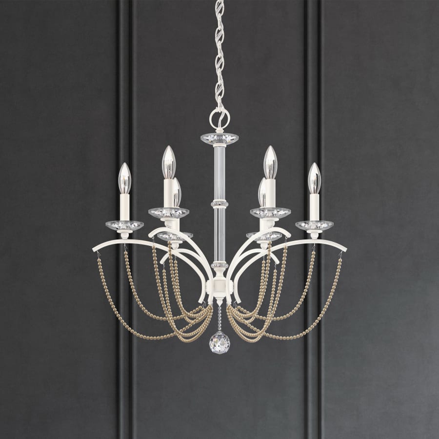 Priscilla 6 Light 24" Wide Crystal Chandelier with Bronze Pearl Beads