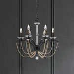 Priscilla 6 Light 24" Wide Crystal Chandelier with Bronze Pearl Beads
