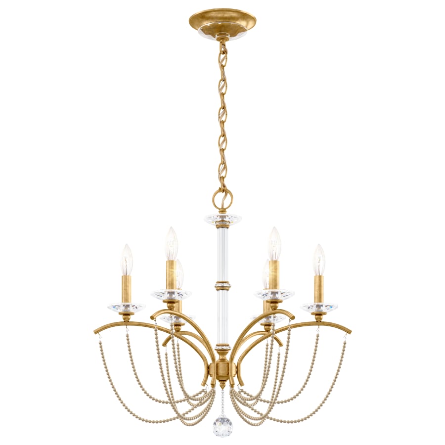 Priscilla 6 Light 24" Wide Crystal Chandelier with Bronze Pearl Beads