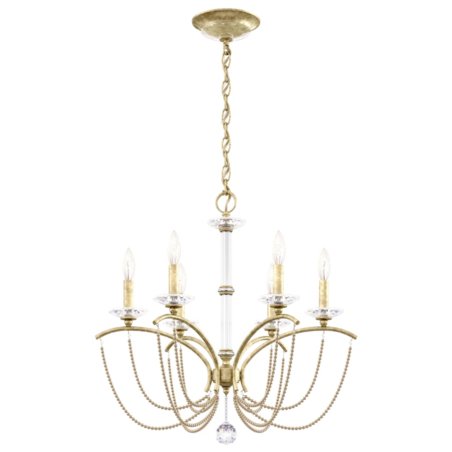 Priscilla 6 Light 24" Wide Crystal Chandelier with Bronze Pearl Beads