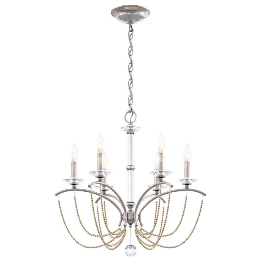 Priscilla 6 Light 24" Wide Crystal Chandelier with Bronze Pearl Beads