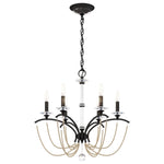 Priscilla 6 Light 24" Wide Crystal Chandelier with Bronze Pearl Beads