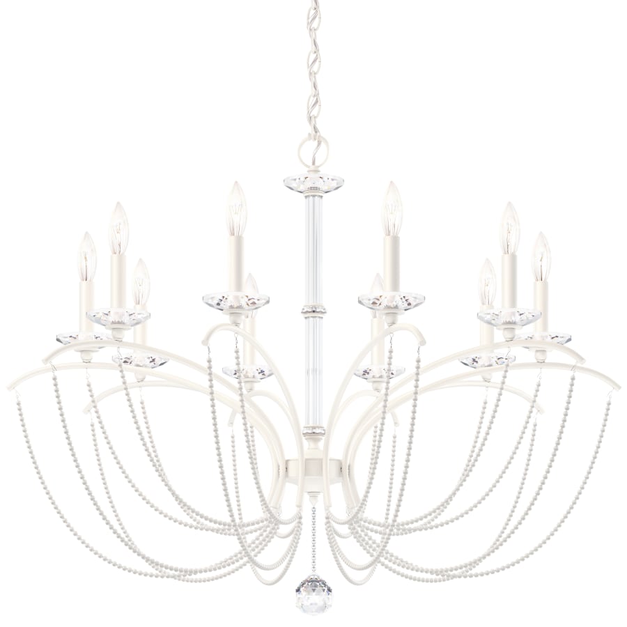 Priscilla 10 Light 36" Wide Crystal Chandelier with White Pearl Beads